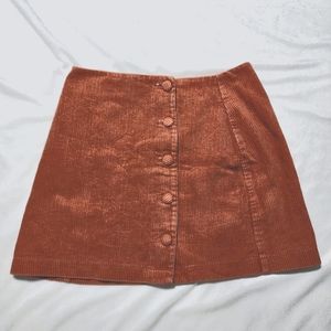 COPY - Lulus Rust Brown Button Front Corduroy Mini Skirt
